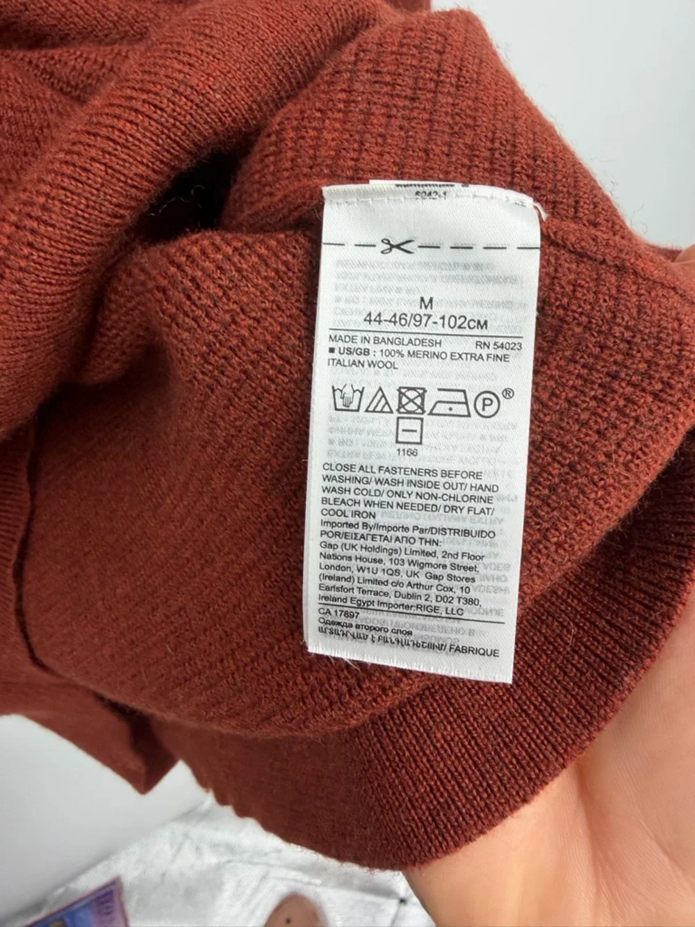Banana‎ Republic Baruffa Merino Wool Crewneck Sweater Rust MENS sz M